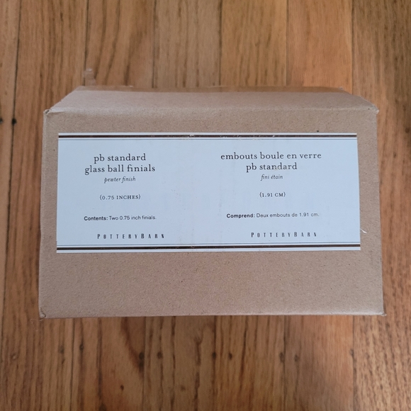 COPY 1 - Pottery Barn Glass Ball Finials Pewter Large 2.75" dia x 3.25" h - Picture 8 of 9